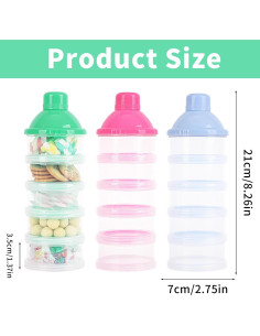 Dispensador de Leche en Polvo 2 PCS 5 Capas Verde BPA Free 2