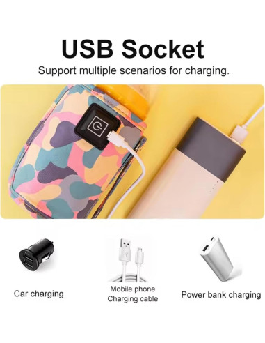 Calentador de Biberones USB HURRISE Portátil Ajustable 3 Niveles
