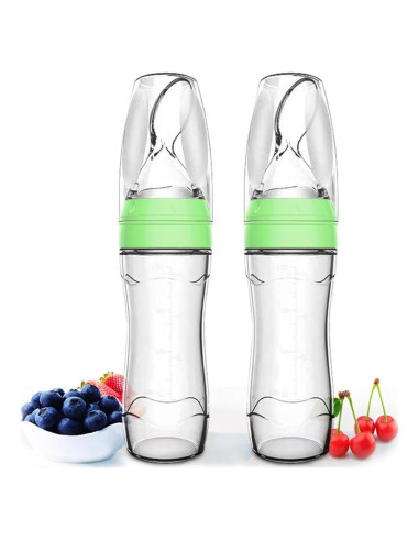 Matyz 2 PCS Botella Alimentadora de Silicona 120ml Verde