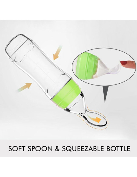 Matyz 2 PCS Botella Alimentadora de Silicona 120ml Verde