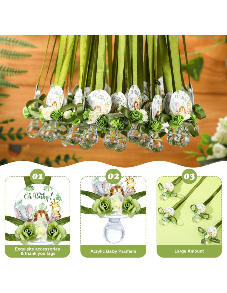 Collares de Chupete para Baby Shower Quelay 36 Pcs Animales