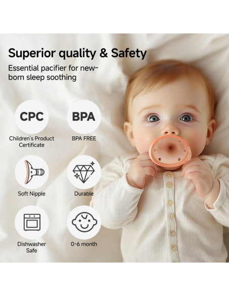 Chupetes para Bebés 0-6 Meses Silicona BPA Libre Set de 4