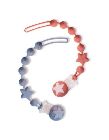 Clip de Chupete de Silicona PC-TA Terracota y Azul - Paquete de 2