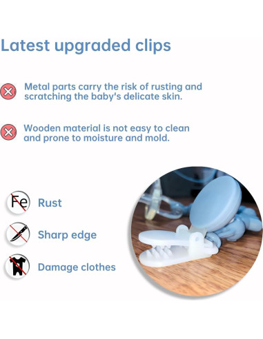 Clip de Chupete de Silicona PC-TA Terracota y Azul - Paquete de 2