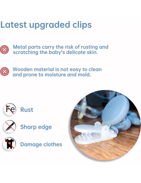 Clip de Chupete de Silicona PC-TA Terracota y Azul - Paquete de 2