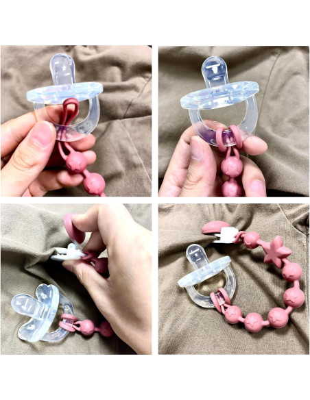 Clip de Chupete de Silicona PC-TA Terracota y Azul - Paquete de 2