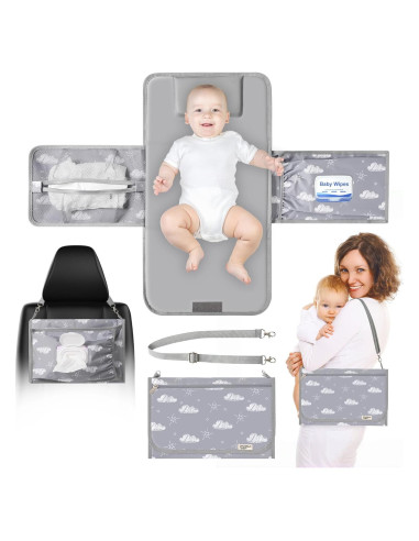Almohadilla de Cambio Portátil PHOEBUS BABY 66x34 cm Gris