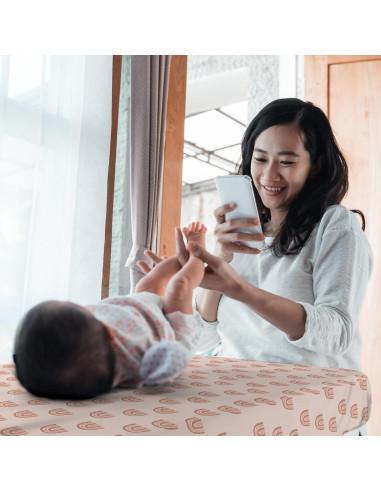 4 Fundas de Cambiador Arcoíris Boho 81 x 43 cm Suaves