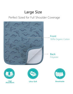 Paños de Eructo Hakochia Algodón Orgánico 8 Unidades Grandes 2