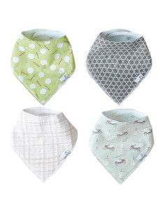 Copper Pearl Paquete de 4 Baberos de Algodón para Bebés Unisex