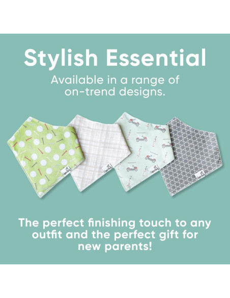Copper Pearl Paquete de 4 Baberos de Algodón para Bebés Unisex