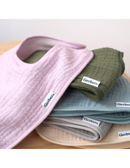 Baberos de Muselina Gerber Pack de 8 para Bebé Unisex
