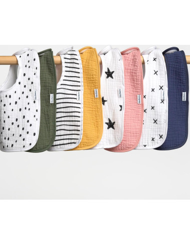 Baberos de Muselina Gerber Pack de 8 para Bebé Unisex