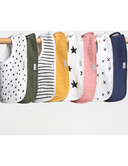Baberos de Muselina Gerber Pack de 8 para Bebé Unisex
