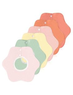 Baberos Impermeables Zainpe 6 Pcs Algodón para Bebés 0-12 Meses