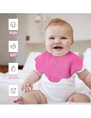 Baberos de Muselina 100% Algodón EllieHouse 10 Pack Bebé