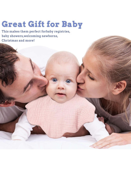 Baberos de Muselina 100% Algodón EllieHouse 10 Pack Bebé