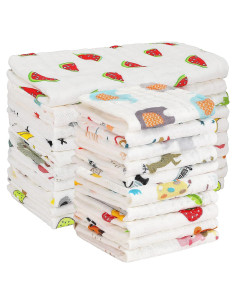 Paquete de 20 Paños de Muselina Kenning para Bebés 25.4x50.8 cm