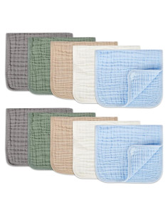 Juego de Paños de Muselina Arnzion 100% Algodón 10 Unidades