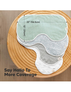 Paquete de 4 Paños de Eructo KeaBabies Algodón Orgánico 56x30.5cm 2