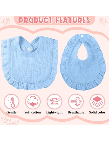 Baberos de Muselina 18 Pcs Kenning para Bebés Algodón Absorbente