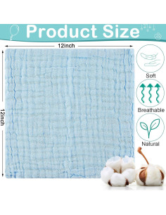 Paños de Muselina Chumia 30 Pcs Algodón 30x30 cm Bebés 2
