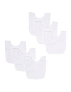Paquete de 6 Baberos Unisex Gerber Blancos para Bebé