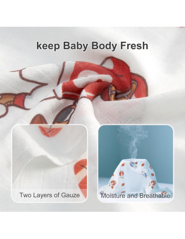 Mantas de Muselina IBESTOPIA 120x120 cm Paquete de 2 Bebés