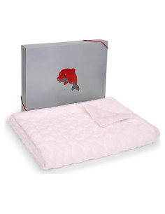 Manta de Bebé Red Dolphin Rosa Reversible 101.6x76.2 cm