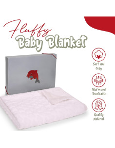 Manta de Bebé Red Dolphin Rosa Reversible 101.6x76.2 cm 2