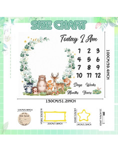 Manta de Hitos Mensual GGSTDDUP 130x100 cm Animales 2