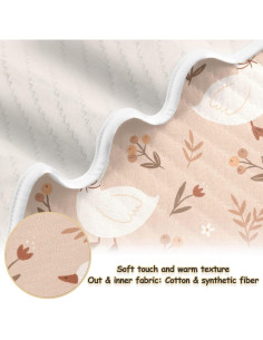 Manta para Bebés Qilmy Flores de Ganso 76x102 cm Algodón 2