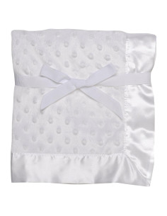 Manta Texturizada Baby Starters Blanca 76x102 cm con Ribete Satén