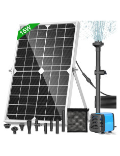 Bomba de Fuente Solar FEOXSHAL 15W 720 LPH para Jardines y Estanques