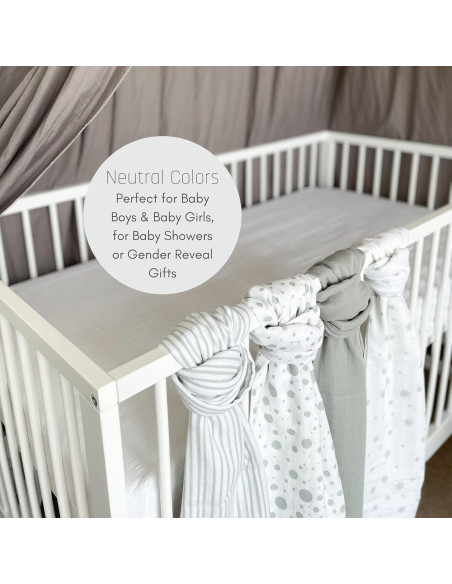 Mantas de Muselina Orgánica MOZAH - Rayas y Puntos - 2 Unidades