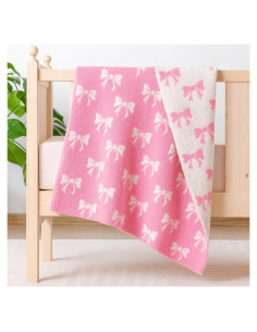 Manta de bebé rosa SmoothNovelty 76x102 cm Microfibra Reversible