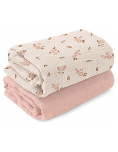 Mantas de Muselina MiFlor 100% Algodón 47x47 cm - 2 Piezas