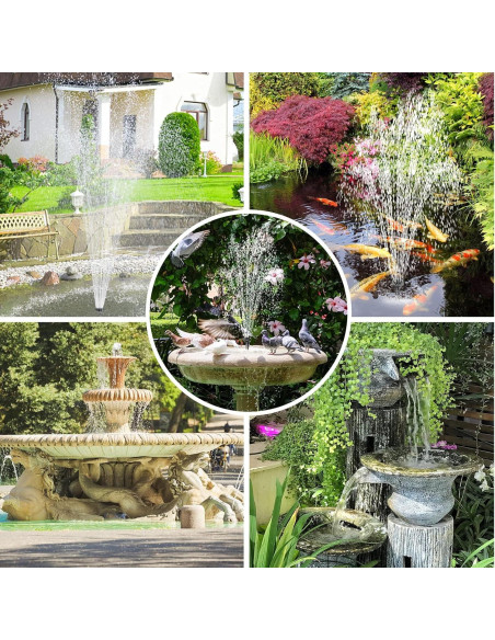 Bomba de Fuente Solar FEOXSHAL 15W 720 LPH para Jardines y Estanques