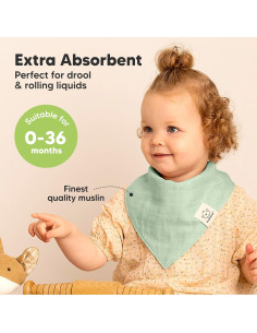 Paquete de 8 Baberos de Muselina KeaBabies Mirage Unisex 2