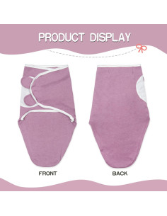 Set de Accesorios para Muñecas Reborn Pedolltree - Manta y Gorro Morado 17-22" 2