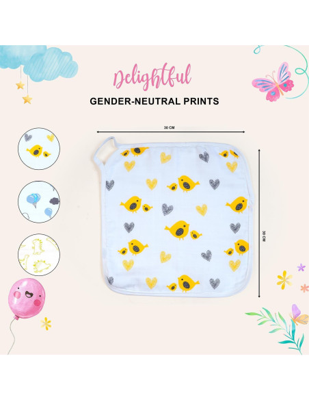 Pañuelos de Algodón Muselina Orgánica Thalir - 6 Unidades Pañuelos de Algodón Muselina Orgánica Thalir - 6 Unidades