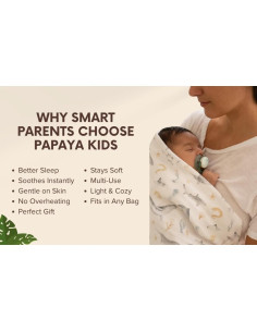 Mantas de Muselina Papaya Kids 2-Pack Rosa y Nubes 120x110 cm 2