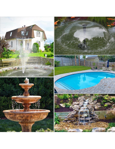 Bomba de Fuente Solar FEOXSHAL 15W 720 LPH para Jardines y Estanques