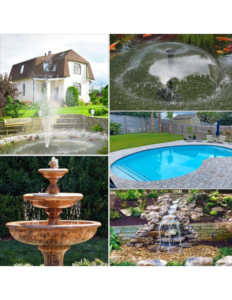 Bomba de Fuente Solar FEOXSHAL 15W 720 LPH para Jardines y Estanques