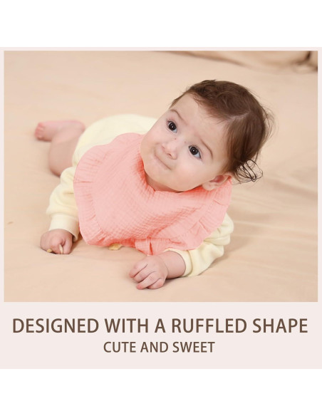 6 Baberos de Muselina para Bebés Unisex - Algodón Rosa Dulce