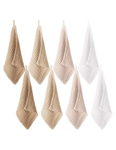 8 Paños de Lavado para Bebés SmoothNovelty 30x30 cm Algodón