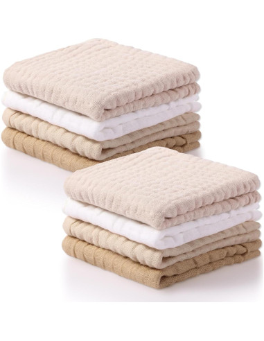 8 Paños de Lavado para Bebés SmoothNovelty 30x30 cm Algodón