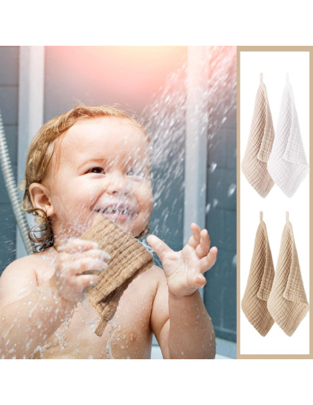 8 Paños de Lavado para Bebés SmoothNovelty 30x30 cm Algodón