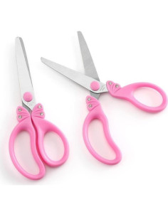 Tijeras para Niños SIXGOD Rosa 15 cm Punta Romana Seguras 2