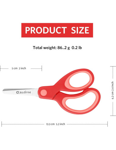 Tijeras de Seguridad para Niños Asdirne 13.5cm 3 Piezas